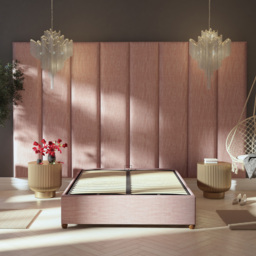 Aspire Furniture Llewelyn-Bowen Luxury Tea Rose Pure Pastel Cotton Wall Mounted Headboard 45cm - Size: Single Pack - Pink - Aspire Beds - Wilko - thumbnail 3
