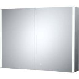 nuie 2 Door Glass Mirror Cabinet 600 x 800mm - Size: 600 x 800 x 140mm - Silver - Wilko - thumbnail 3