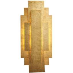 Merano Forli Antique Gold Leaf 2 Light Wall Lamp - Size: 9.6 x 20 x 45cm - Wilko