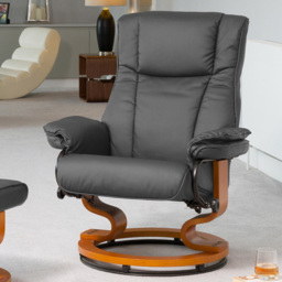 Artemis Home Calhoun Grey Massage and Heat Swivel Recliner Chair with Footstool - Size: Single - Wilko - thumbnail 3