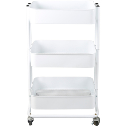 White 3 Tier Storage Trolley - Size: 42 x 75 x 34cm - Wilko - thumbnail 3