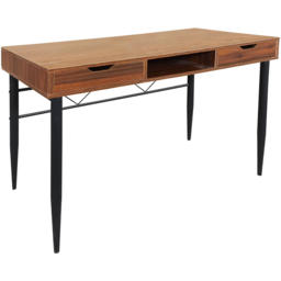 MDA Designs Kenora 2 Drawer Dark Walnut Computer Desk - Size: 79.5 x 110 x 55cm - Grey - Wilko - thumbnail 3