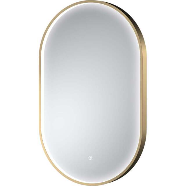 nuie Brushed Brass Framed LED Touch Sensor Mirror 800 x 500mm - Size: 800 x 500 x 47mm - Wilko - image 1