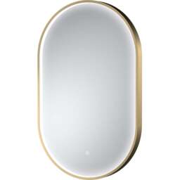 nuie Brushed Brass Framed LED Touch Sensor Mirror 800 x 500mm - Size: 800 x 500 x 47mm - Wilko - thumbnail 1
