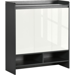 Portland 3 Door Grey High Gloss Shoe Cabinet - Wilko - thumbnail 3