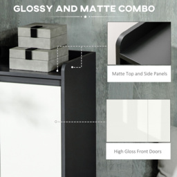 Portland 3 Door Grey High Gloss Shoe Cabinet - Wilko - thumbnail 7