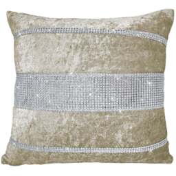 Intimates Topaz Crushed Velvet Natural Filled Cushion 43 x 43cm 2 Pack - Cream - Wilko