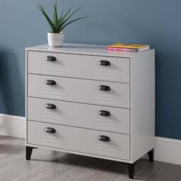 Julian Bowen Lakers 4 Drawer Locker Effect Chest of Drawers - Black - Wilko - thumbnail 7