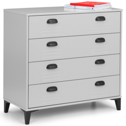 Julian Bowen Lakers 4 Drawer Locker Effect Chest of Drawers - Black - Wilko - thumbnail 4
