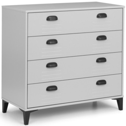 Julian Bowen Lakers 4 Drawer Locker Effect Chest of Drawers - Black - Wilko - thumbnail 3