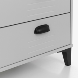 Julian Bowen Lakers 4 Drawer Locker Effect Chest of Drawers - Black - Wilko - thumbnail 6