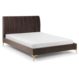 Julian Bowen Deco King Size Truffle Velvet Bed Frame - Gold - Wilko - thumbnail 4
