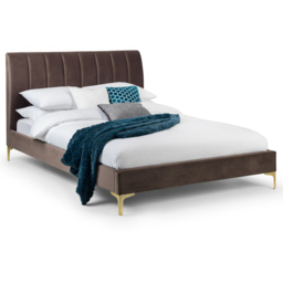 Julian Bowen Deco King Size Truffle Velvet Bed Frame - Gold - Wilko - thumbnail 3