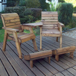 Charles Taylor 2 Seater Angled Deluxe Lounger Set with Brown Cushions - Wilko - thumbnail 1