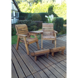 Charles Taylor 2 Seater Angled Deluxe Lounger Set with Brown Cushions - Wilko - thumbnail 4