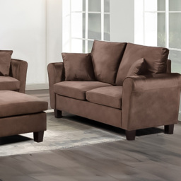 Brooklyn 5 Seater Brown Brushed Velvet Sofa Set - Wilko - thumbnail 4
