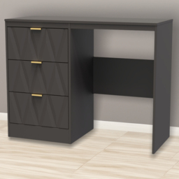 Crowndale Las Vegas 3 Drawer Graphite Dressing Table - Grey - Wilko - thumbnail 1
