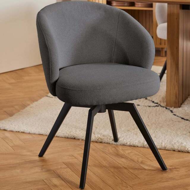 Florence Darlene Grey Swivel Dining Chair with Armrest - Size: 80 x 58.5 x 60cm - Multi - Furniture To Go - Wilko - image 1