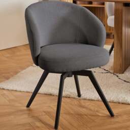 Florence Darlene Grey Swivel Dining Chair with Armrest - Size: 80 x 58.5 x 60cm - Multi - Furniture To Go - Wilko - thumbnail 1
