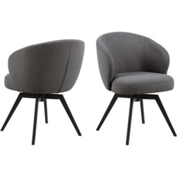Florence Darlene Grey Swivel Dining Chair with Armrest - Size: 80 x 58.5 x 60cm - Multi - Furniture To Go - Wilko - thumbnail 5