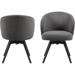 Florence Darlene Grey Swivel Dining Chair with Armrest - Size: 80 x 58.5 x 60cm - Multi - Furniture To Go - Wilko - thumbnail 3