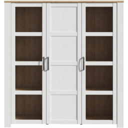 Florence Bohol 3 Door Riviera Oak and White Large LED Display Cabinet - Furniture To Go - Wilko - thumbnail 4