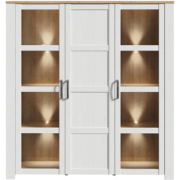 Florence Bohol 3 Door Riviera Oak and White Large LED Display Cabinet - Furniture To Go - Wilko - thumbnail 7