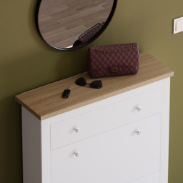 Vida Designs Arlington White Shoe Cabinet - Size: 24 x 78 x 108cm - Wilko - thumbnail 4