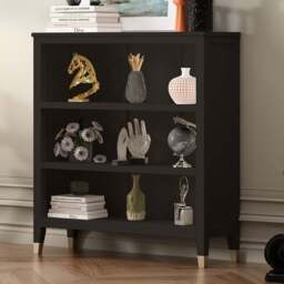 Palazzi 3 Shelves Black Bookcase - Size: 3 Shelf - Wilko - thumbnail 1