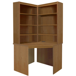 R White Cabinets Corner 8 Shelf Computer Desk with Hutch Set Brown - Size: 182.8 x 94 x 54cm - Wilko - thumbnail 3
