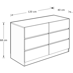 GFW Catania 6 Drawer Royal Walnut Wood Chest of Drawers - Brown - Wilko - thumbnail 7