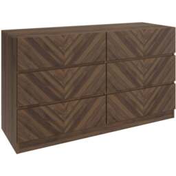 GFW Catania 6 Drawer Royal Walnut Wood Chest of Drawers - Brown - Wilko - thumbnail 4