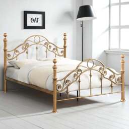 OAT Home Kensington Double Antique Brass Effect Metal Bed - Wilko - thumbnail 1