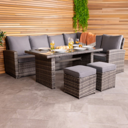 Charles Bentley 6 Seater Multifunctional Casual Lounge Set - Grey - Wilko - thumbnail 1