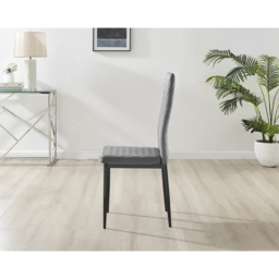 Furniturebox Valera Set of 4 Grey and Black Velvet Dining Chair - Wilko - thumbnail 5