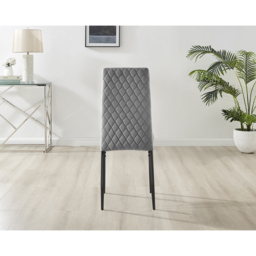 Furniturebox Valera Set of 4 Grey and Black Velvet Dining Chair - Wilko - thumbnail 6