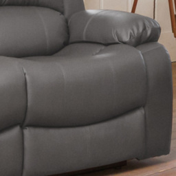 Glendale 2 Seater Grey Bonded Leather Manual Recliner Sofa - Artemis Home - Wilko - thumbnail 4