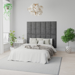 Aspire EasyMount Charcoal Firenze Velour Upholstered Wall Mounted Headboard Panels 8 Pack - Grey - Aspire Beds - Wilko - thumbnail 5