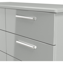 Crowndale Knightsbridge 6 Drawer Grey Gloss and Dusk Grey Wide Chest of Drawers Ready Assembled - Grey Gloss & Dusk Grey - Wilko - thumbnail 6