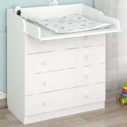 Shefa 800 4 Drawer White Kids Changing Dresser - Size: 92 x 80 x 48cm - Wilko - thumbnail 1