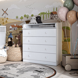 Shefa 800 4 Drawer White Kids Changing Dresser - Size: 92 x 80 x 48cm - Wilko - thumbnail 6