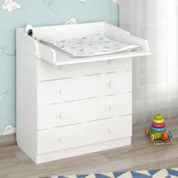 Shefa 800 4 Drawer White Kids Changing Dresser - Size: 92 x 80 x 48cm - Wilko - thumbnail 7