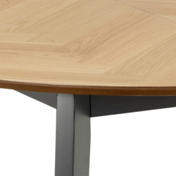 Florence Georgetown Round 6 Seater Dining Table Oak and Black - Furniture To Go - Wilko - thumbnail 7