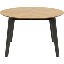 Florence Georgetown Round 6 Seater Dining Table Oak and Black - Furniture To Go - Wilko - thumbnail 4