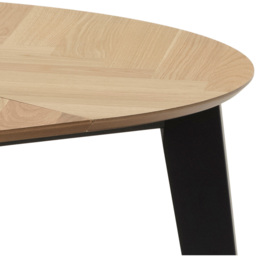 Florence Georgetown Round 6 Seater Dining Table Oak and Black - Furniture To Go - Wilko - thumbnail 6