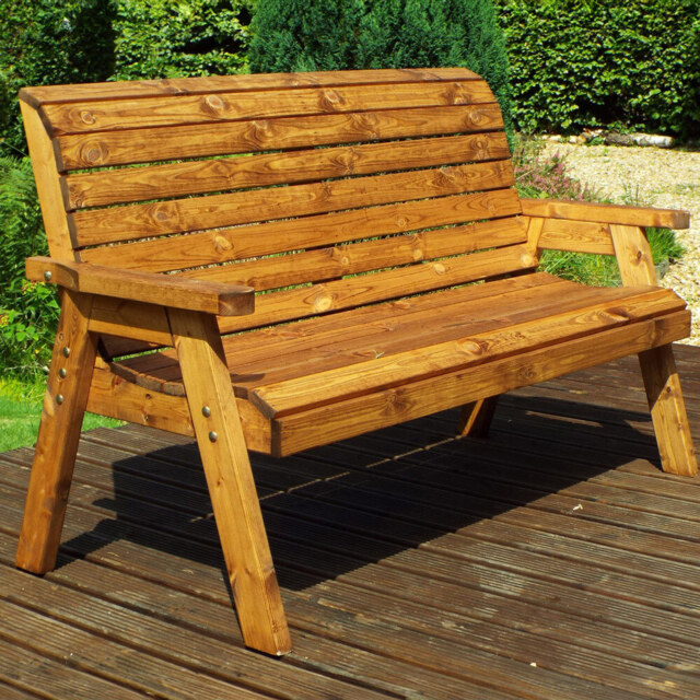 Charles Taylor 3 Seater Winchester Bench with Brown Cushions - Size: 170 x 74 x 98cm - Wilko - image 1
