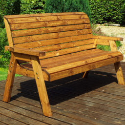 Charles Taylor 3 Seater Winchester Bench with Brown Cushions - Size: 170 x 74 x 98cm - Wilko
