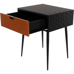 Core Products Jupiter Single Drawer Copper and Black Metal Bedside Cabinet - Wilko - thumbnail 5