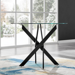 Furniturebox Arona Solara 4 Seater Round Dining Set Black and Grey - Wilko - thumbnail 3