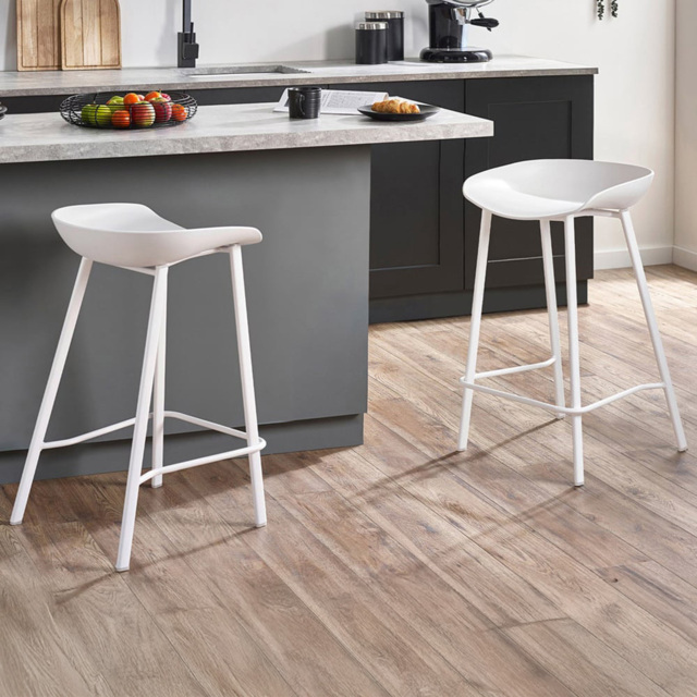 Julian Bowen Renzo White Bar Stool Set of 2 - Wilko - image 1
